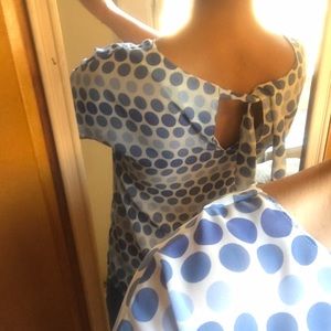 Blue/white polka dot tie @back Uniqlo top!
